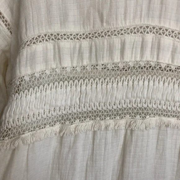 Mango • White Boho Top Large - Picture 3 of 5